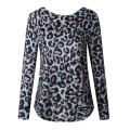 2020 new spring and autumn amazon hot selling sexy leopard print crossed backless long sleeve shirt casual top